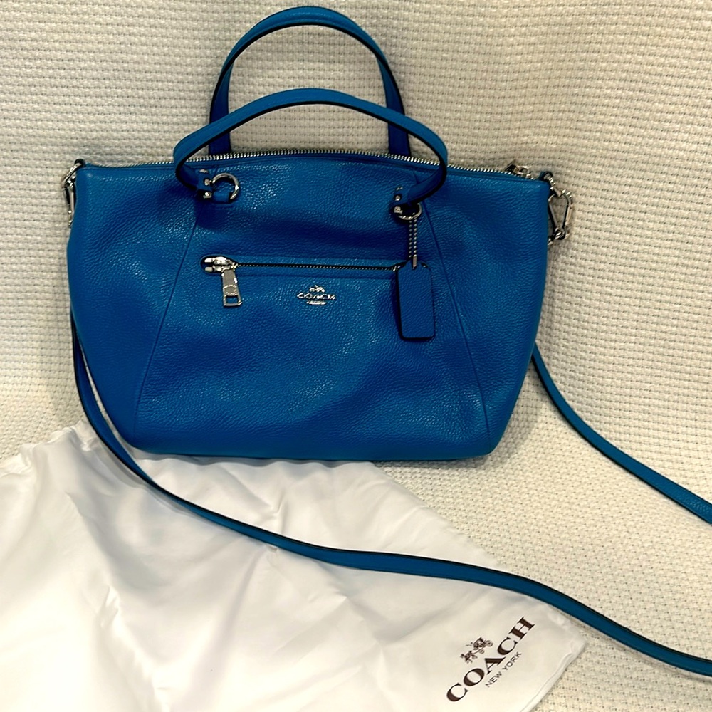 Authentic Teal leather Coach bag NWT
